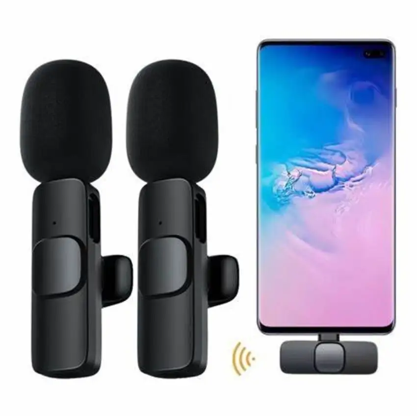 Dois Microfone de Lapela entrada Lingting