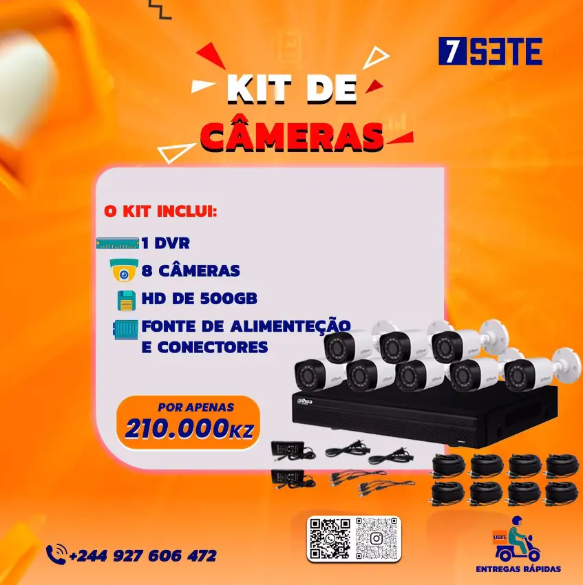 Kit 8 Câmaras de vigilancia