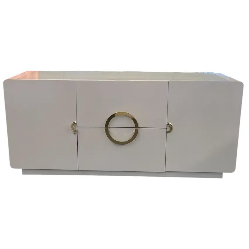 Aparador Moderno Elegance Branco com Detalhes Dourados