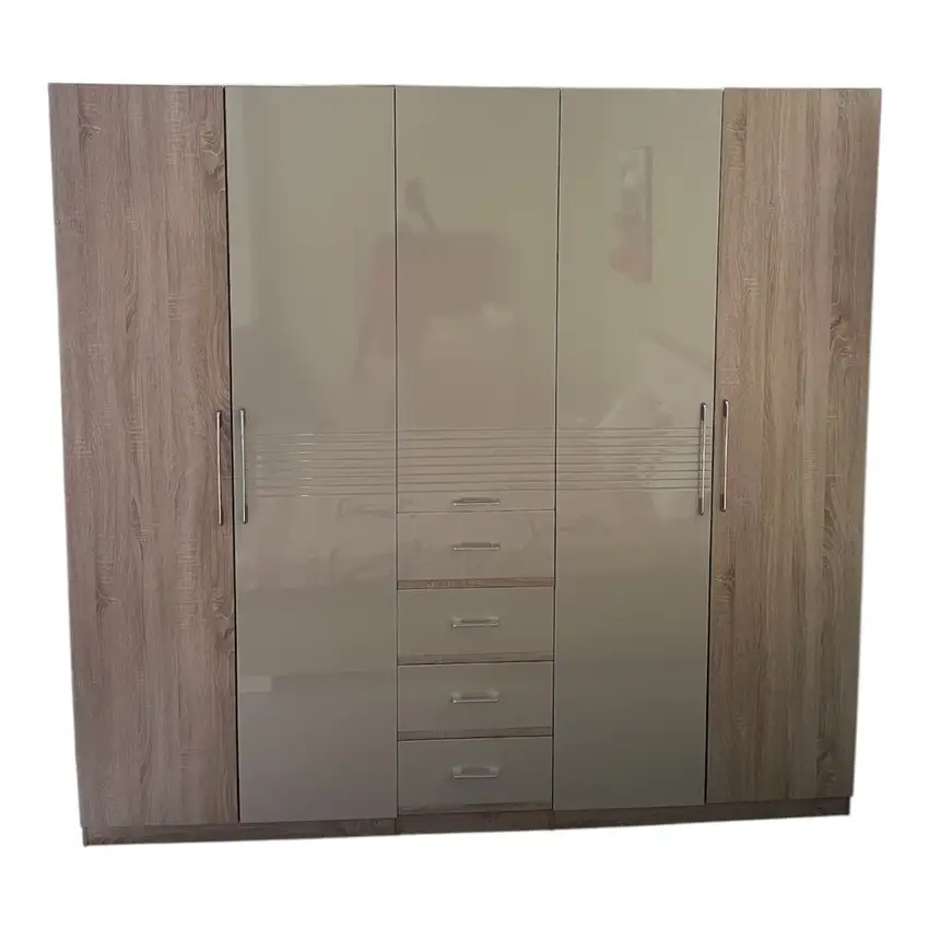 Guarda-Roupa Moderno Premium 6 Portas com Gavetas Centrais