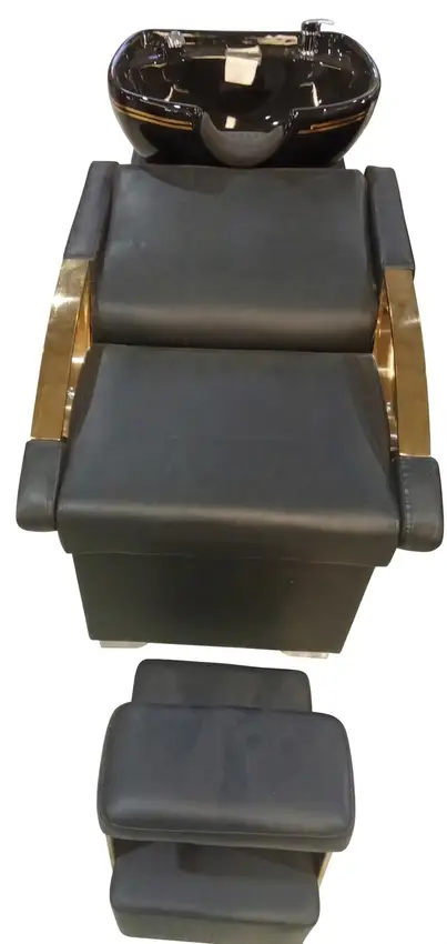 Lavatório Profissional Luxo Black Gold com Cadeira Estofada