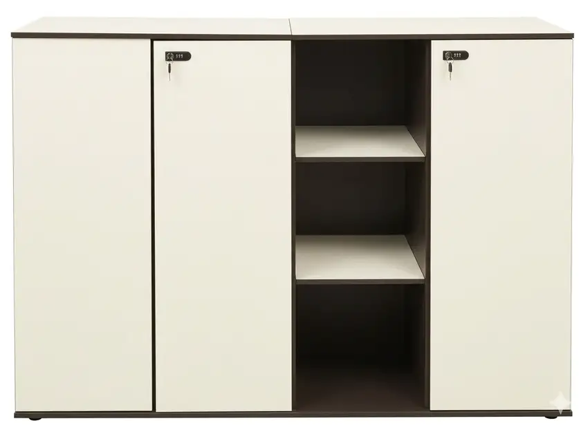 Armário Multiuso Elegance Duo com Nichos e Portas com Chave