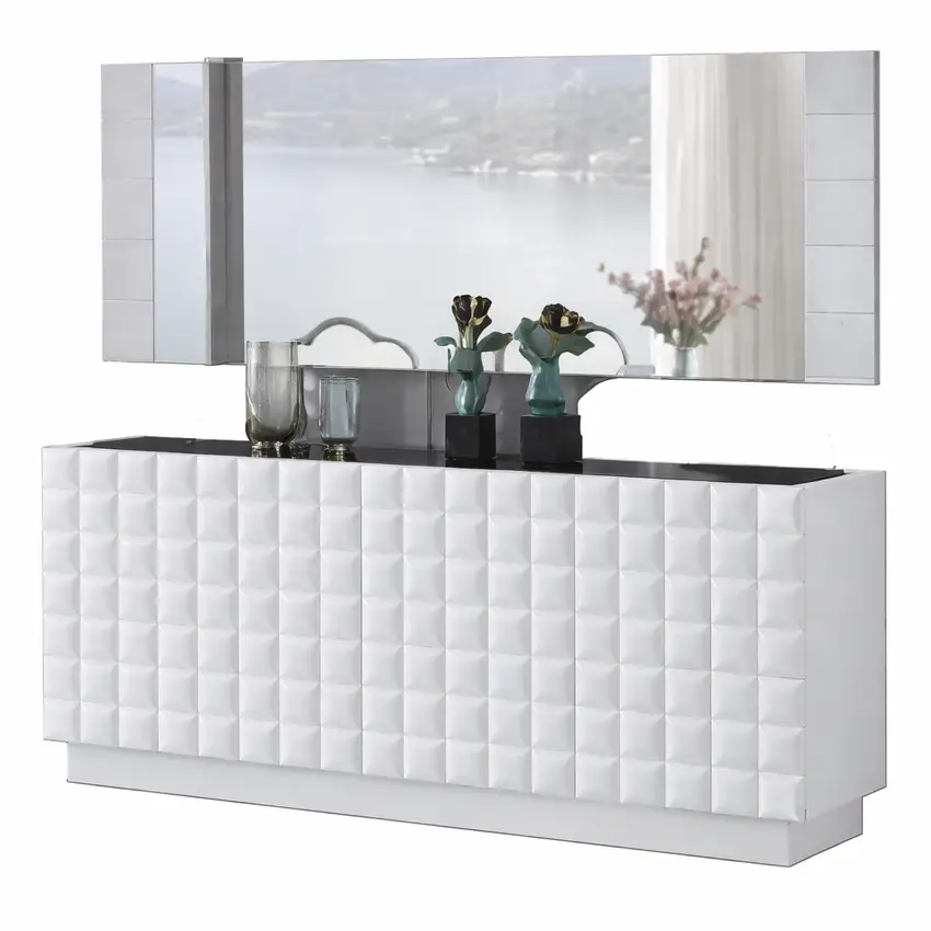 Aparador Luxo Diamond White com Espelho