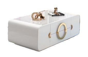 Mesa de Centro Luxo Infinity White Gold