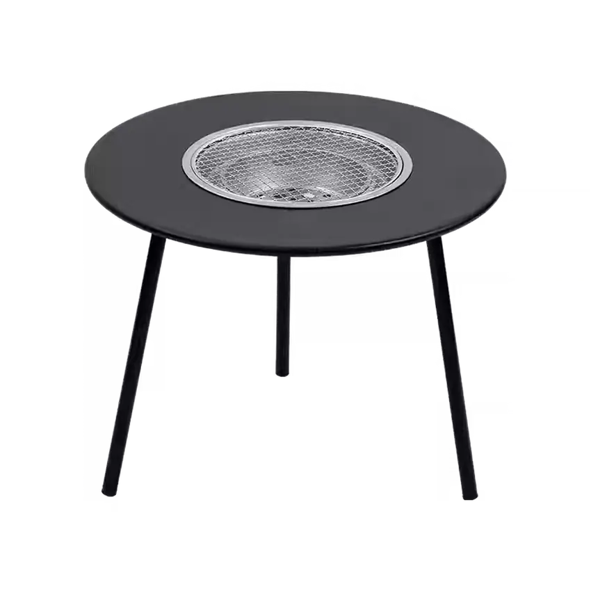 Mesa com lareira integrada