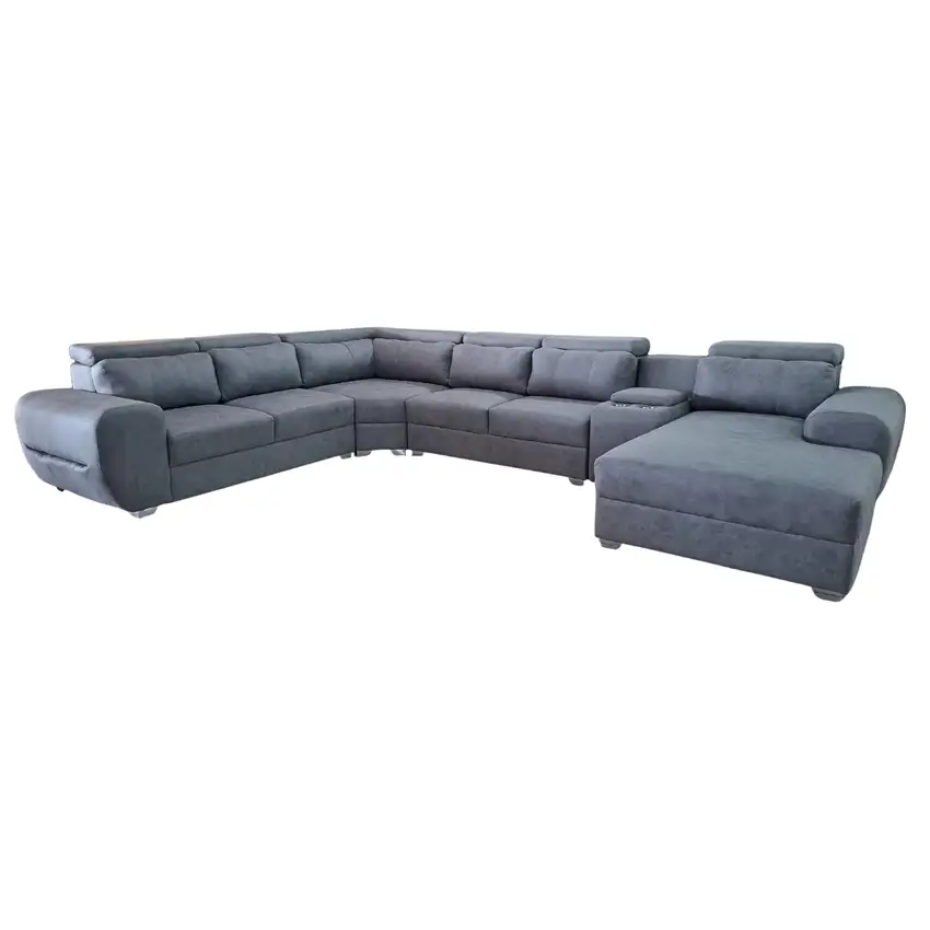 Sofá Modular em L Premium Comfort Grey com Chaise
