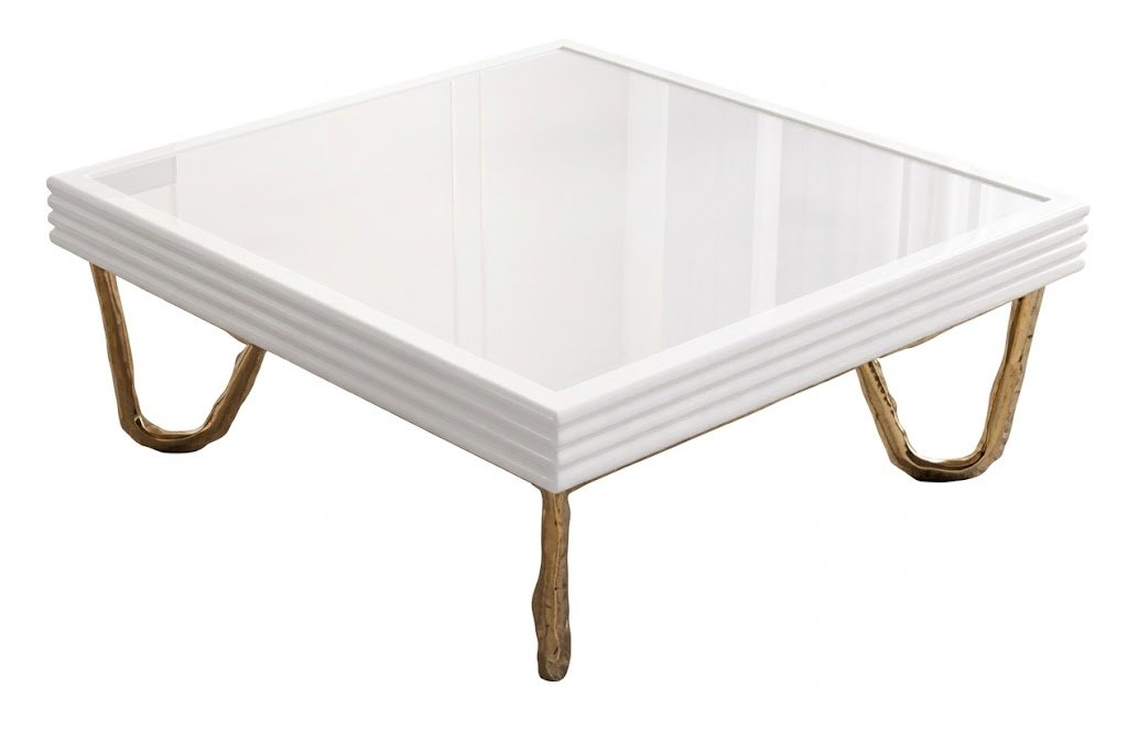 Mesa de Centro Lux White Gold