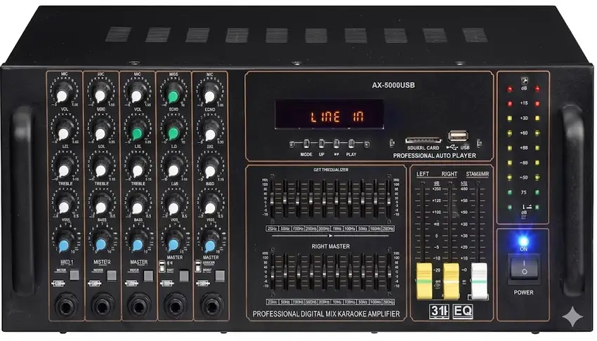 Amplificador Profissional Digital 12 Canais com Equalizador 2.0