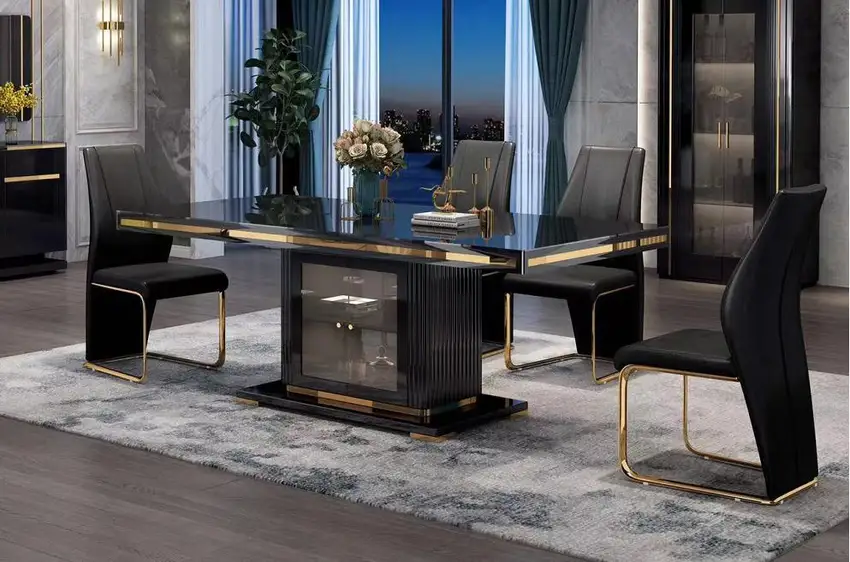 Mesa de Jantar "Noir Exclusive" com Base Iluminada